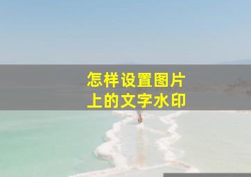 怎样设置图片上的文字水印