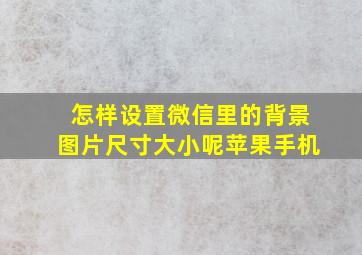 怎样设置微信里的背景图片尺寸大小呢苹果手机