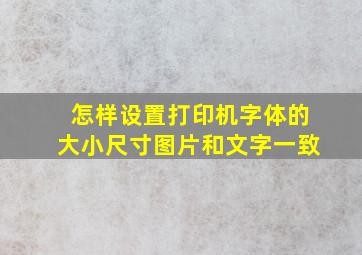 怎样设置打印机字体的大小尺寸图片和文字一致