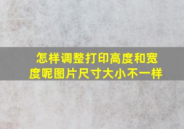 怎样调整打印高度和宽度呢图片尺寸大小不一样