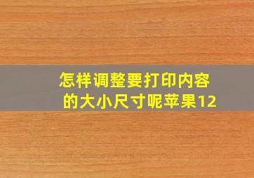 怎样调整要打印内容的大小尺寸呢苹果12