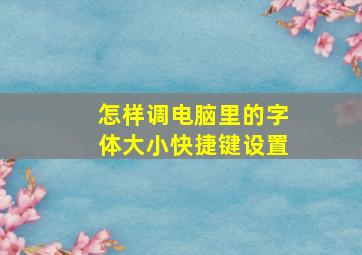 怎样调电脑里的字体大小快捷键设置