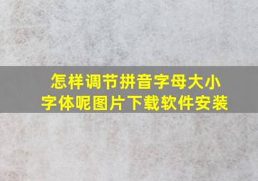 怎样调节拼音字母大小字体呢图片下载软件安装