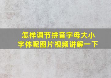 怎样调节拼音字母大小字体呢图片视频讲解一下