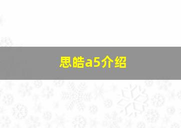 思皓a5介绍