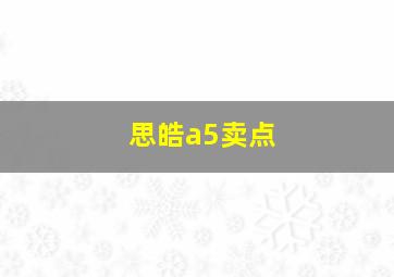 思皓a5卖点