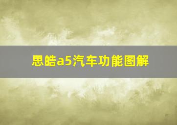 思皓a5汽车功能图解