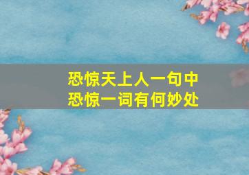 恐惊天上人一句中恐惊一词有何妙处