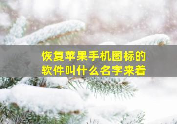 恢复苹果手机图标的软件叫什么名字来着