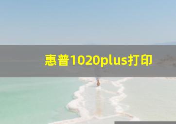 惠普1020plus打印