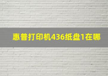 惠普打印机436纸盘1在哪