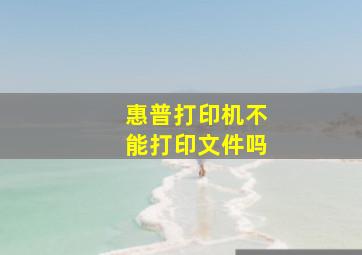 惠普打印机不能打印文件吗