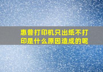 惠普打印机只出纸不打印是什么原因造成的呢