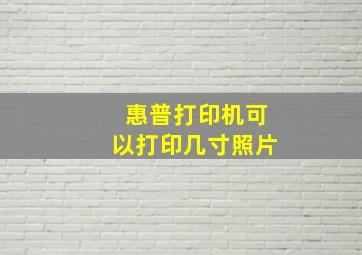 惠普打印机可以打印几寸照片