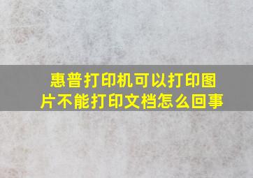 惠普打印机可以打印图片不能打印文档怎么回事