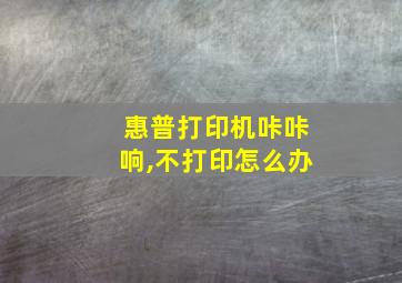 惠普打印机咔咔响,不打印怎么办