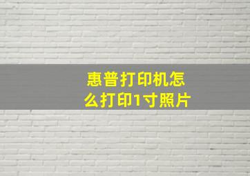 惠普打印机怎么打印1寸照片