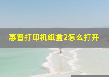 惠普打印机纸盒2怎么打开