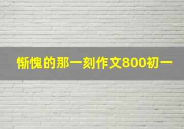 惭愧的那一刻作文800初一