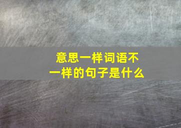 意思一样词语不一样的句子是什么