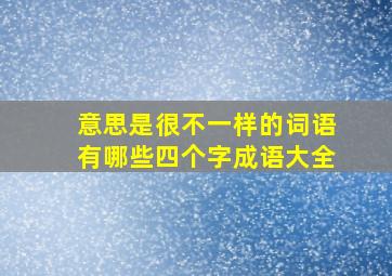 意思是很不一样的词语有哪些四个字成语大全