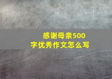 感谢母亲500字优秀作文怎么写