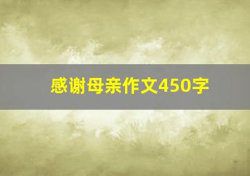 感谢母亲作文450字