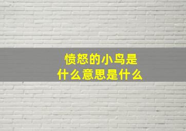 愤怒的小鸟是什么意思是什么