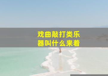 戏曲敲打类乐器叫什么来着