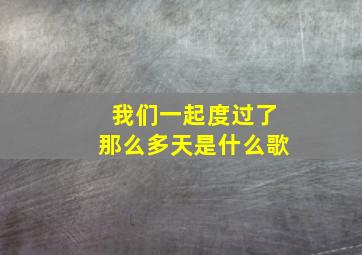 我们一起度过了那么多天是什么歌