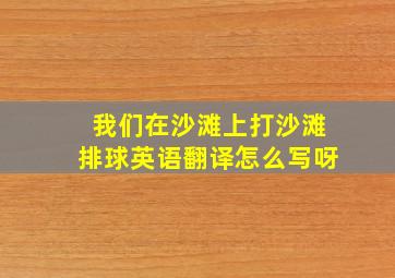 我们在沙滩上打沙滩排球英语翻译怎么写呀