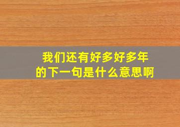 我们还有好多好多年的下一句是什么意思啊