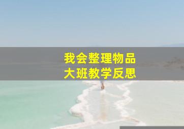 我会整理物品大班教学反思