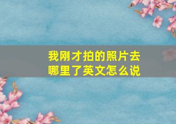 我刚才拍的照片去哪里了英文怎么说