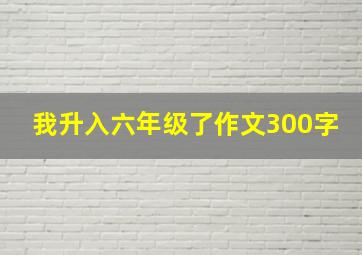 我升入六年级了作文300字