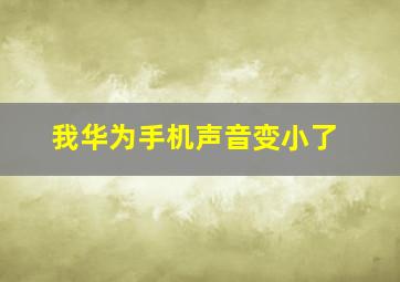 我华为手机声音变小了