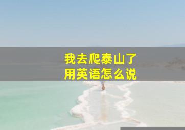 我去爬泰山了用英语怎么说