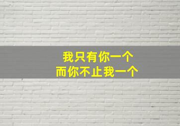 我只有你一个而你不止我一个