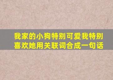 我家的小狗特别可爱我特别喜欢她用关联词合成一句话