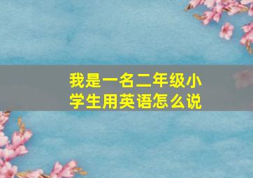 我是一名二年级小学生用英语怎么说