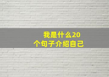 我是什么20个句子介绍自己