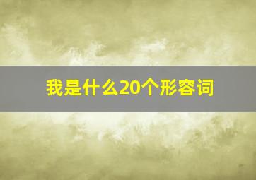 我是什么20个形容词