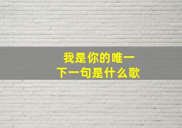 我是你的唯一下一句是什么歌