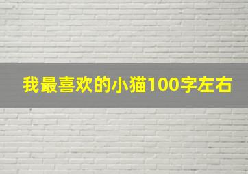 我最喜欢的小猫100字左右