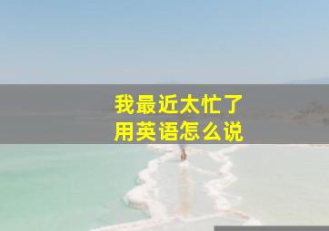 我最近太忙了用英语怎么说