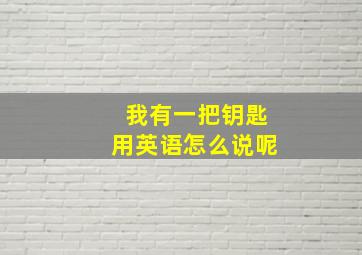 我有一把钥匙用英语怎么说呢