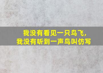 我没有看见一只鸟飞,我没有听到一声鸟叫仿写