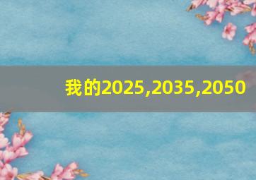 我的2025,2035,2050