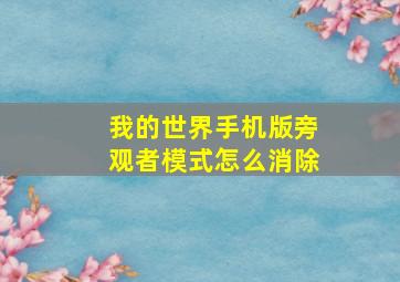 我的世界手机版旁观者模式怎么消除