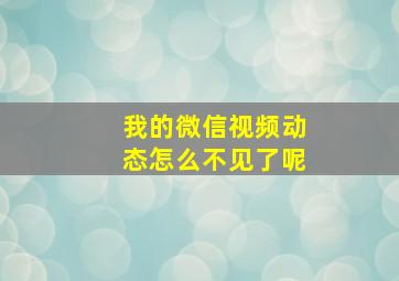 我的微信视频动态怎么不见了呢